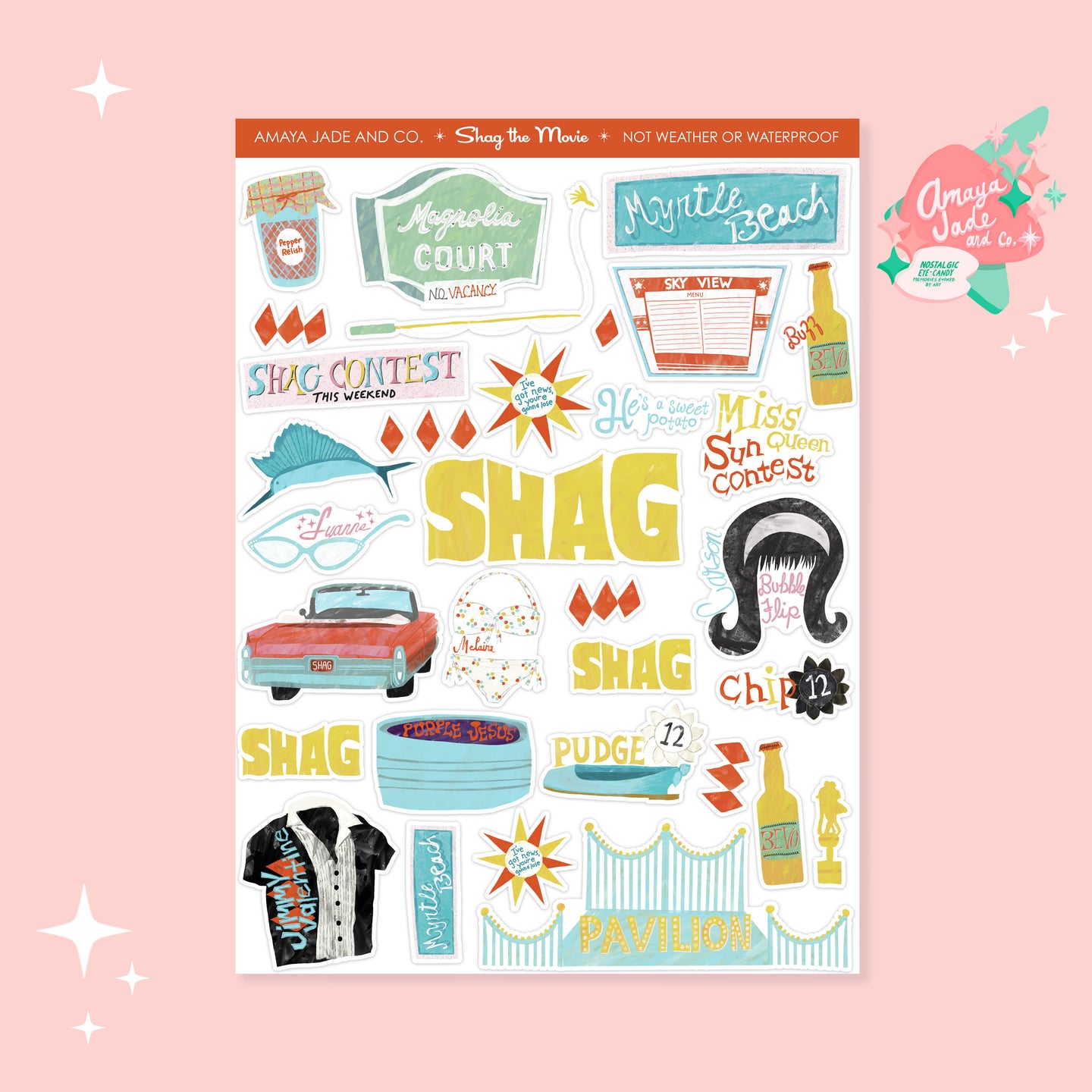 Shag the Movie Fan Art Sticker Set