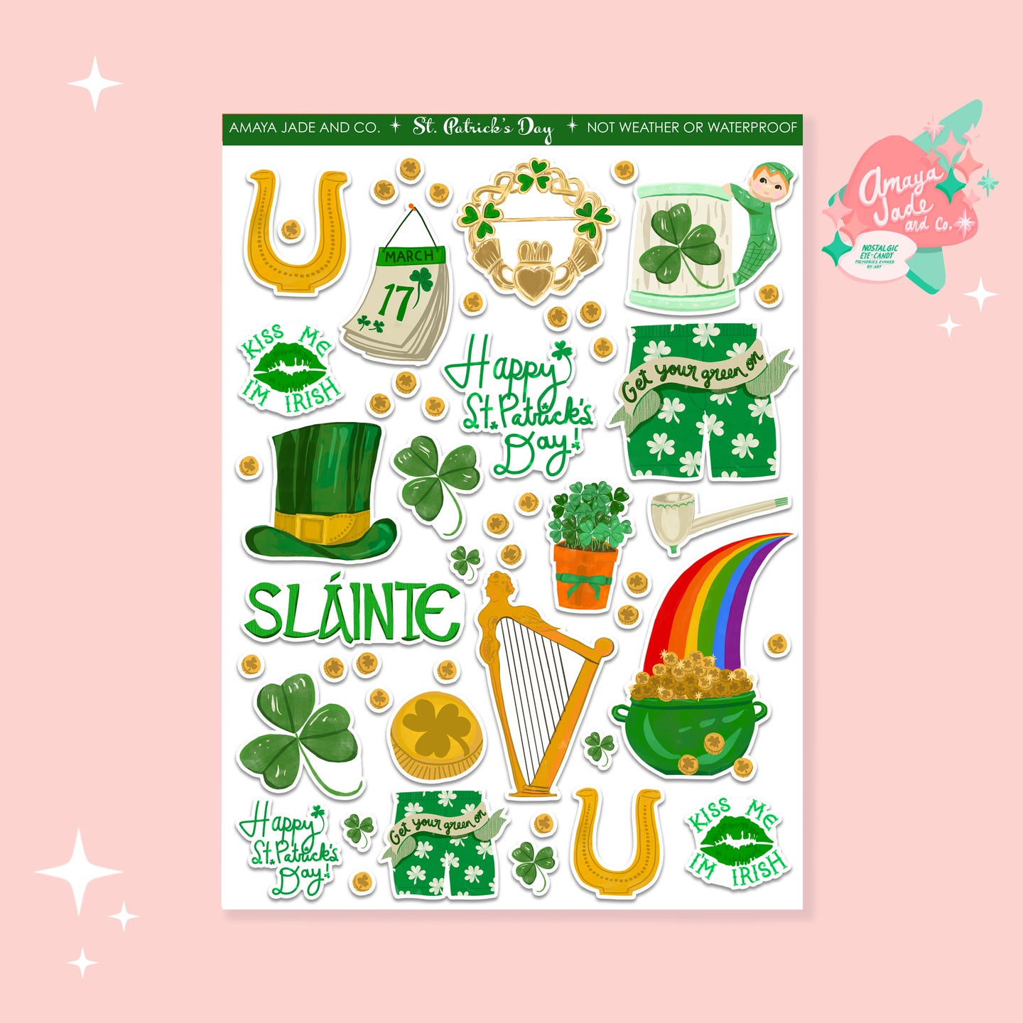 St. Patrick's Day Art Sticker Set
