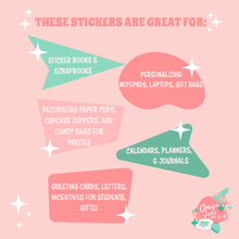 Load image into Gallery viewer, Mod Christmas Fair Tags Labels Art Sticker Set
