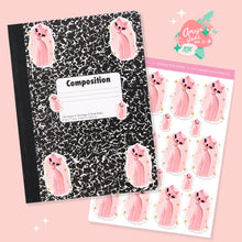 Load image into Gallery viewer, Vintage Pink Kitty Art Sticker Set
