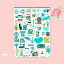 Load image into Gallery viewer, Vintage Turquoise Things Art Sticker Set

