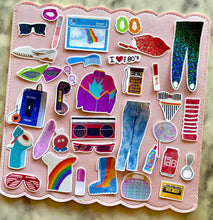 Load image into Gallery viewer, 80s Flashback 2 Sticker Pack Holographic Vinyl
