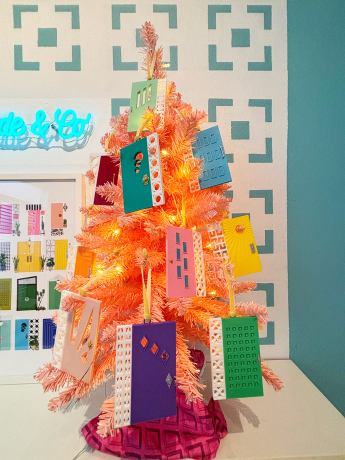 Mid Century Modern Door Ornaments Set of 10