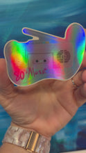 Load and play video in Gallery viewer, 80s Pink Radio Holographic Vinyl Sticker: 80s Music, Waterproof
