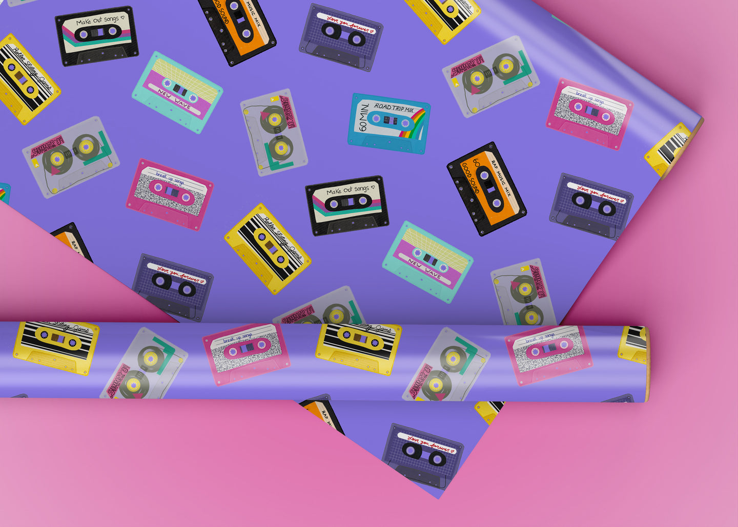 80's Mix Tapes Specialty Art Wrapping Paper One of a Kind