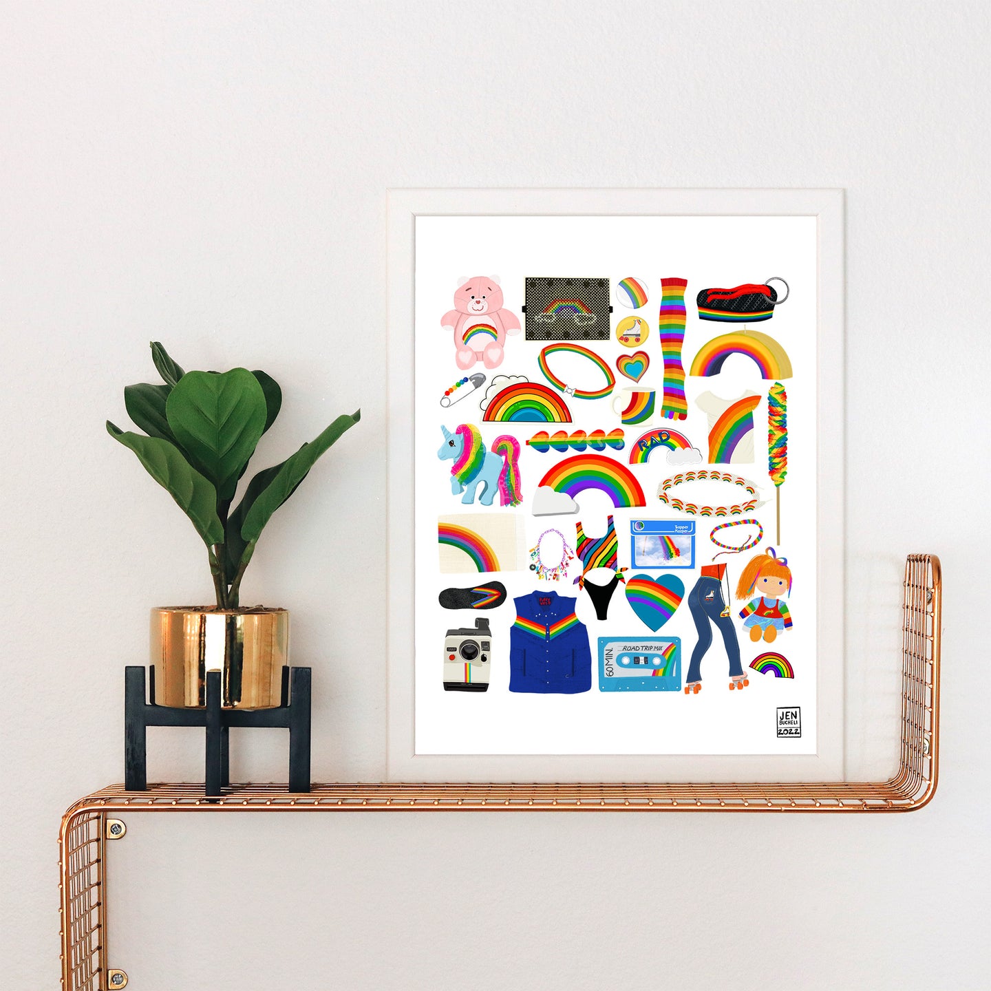 80's Rainbow Things Art Print
