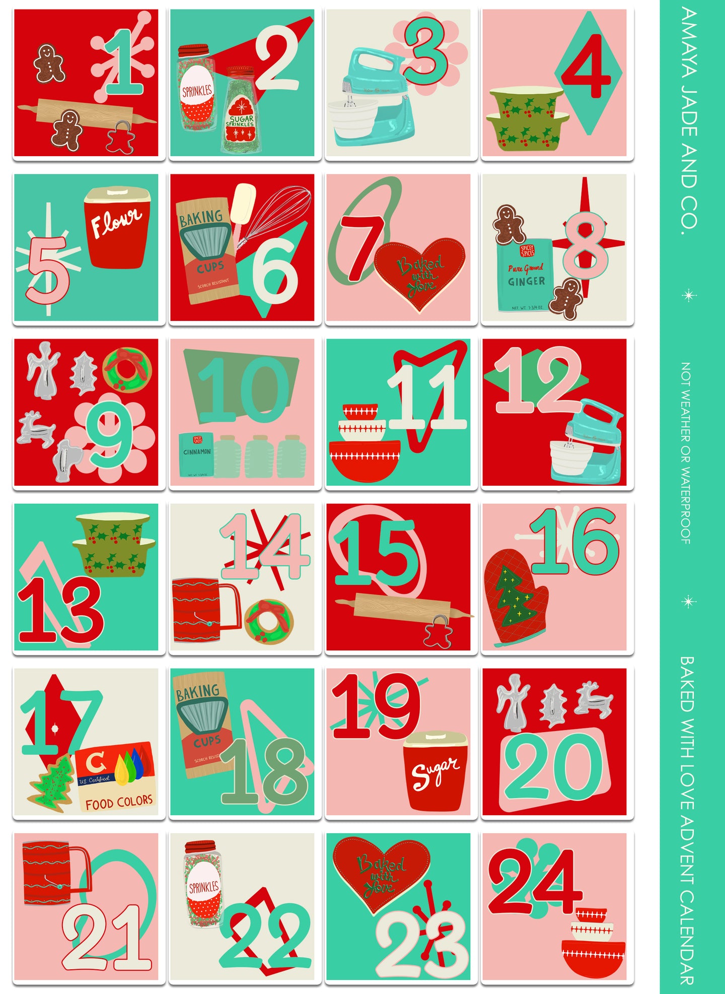 Baking Advent Calendar Stickers