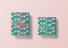 Load image into Gallery viewer, Art Deco Street Teal Specialty Art Wrapping Paper One of a Kind
