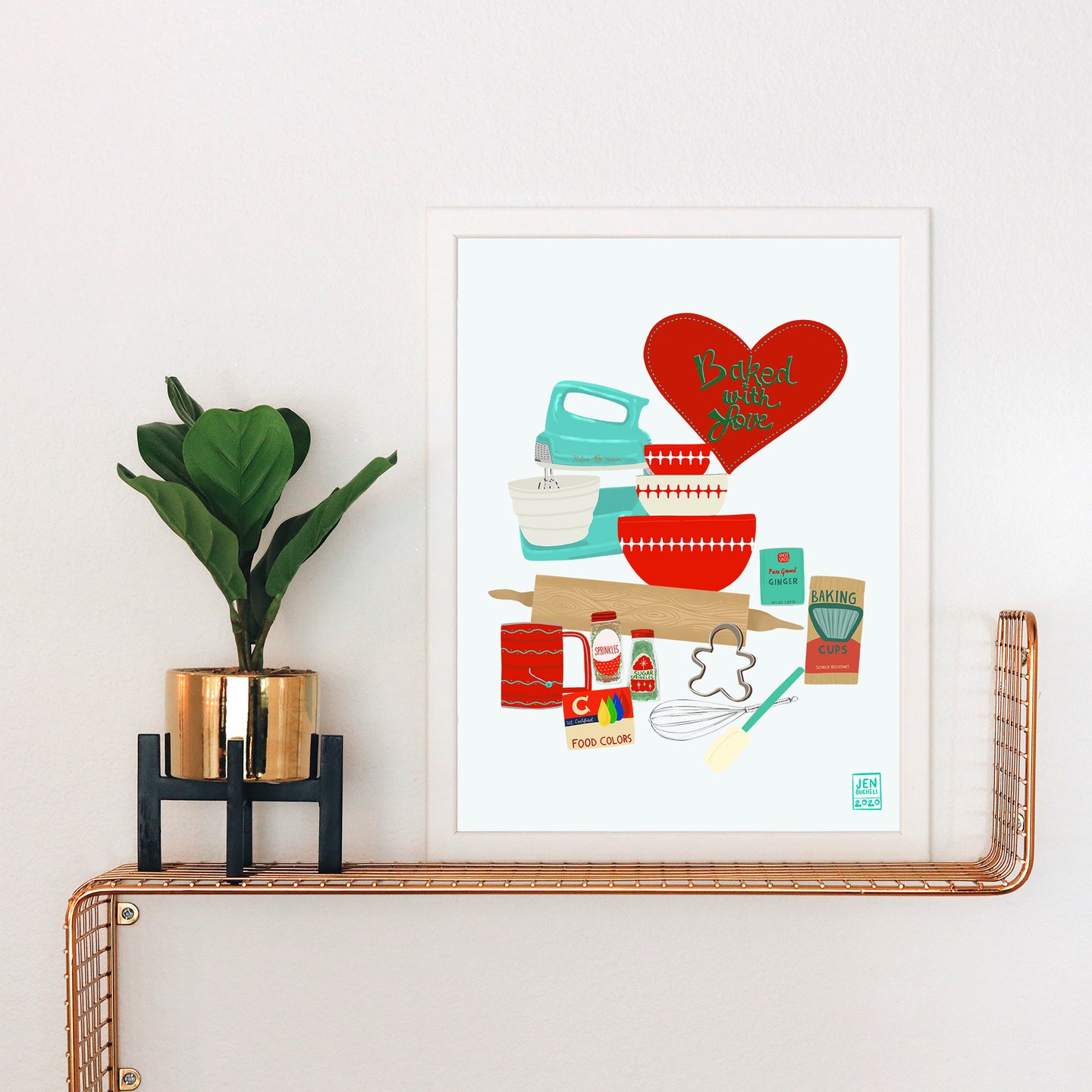 Baked with Love Christmas Cookies Art Print