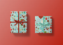 Load image into Gallery viewer, Christmas Baking Blue Background Specialty Art Wrapping Paper One of a Kind
