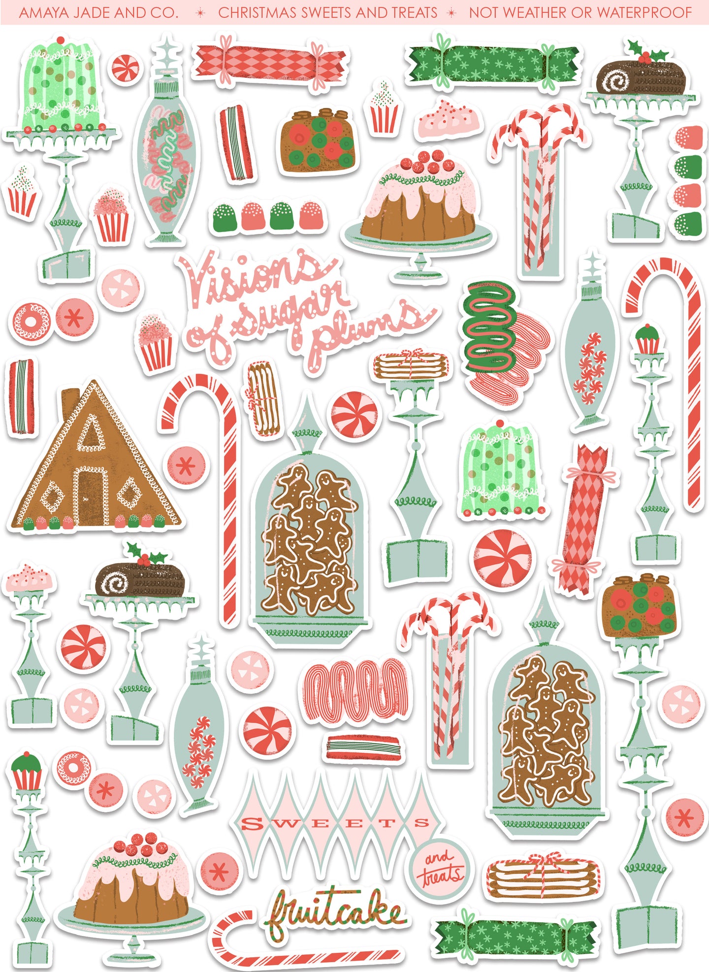 Christmas Sweets and Treats Art Sticker Set