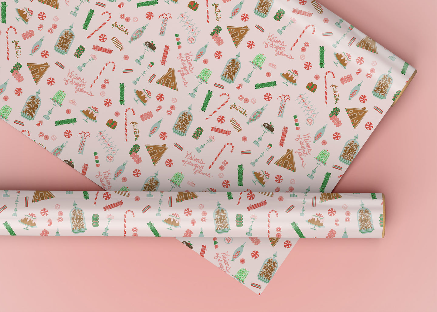 Christmas Sweets and Treats Specialty Art Wrapping Paper One of a Kind