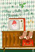 Load image into Gallery viewer, Have a Holly Jolly Retro Christmas Art Print
