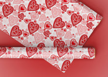 Load image into Gallery viewer, Valentine Heart Doilies Specialty Art Wrapping Paper One of a Kind
