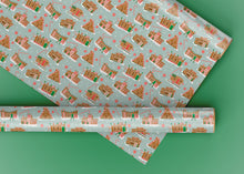 Load image into Gallery viewer, Mid Century Modern Gingerbread Houses Specialty Art Wrapping Paper One of a Kind
