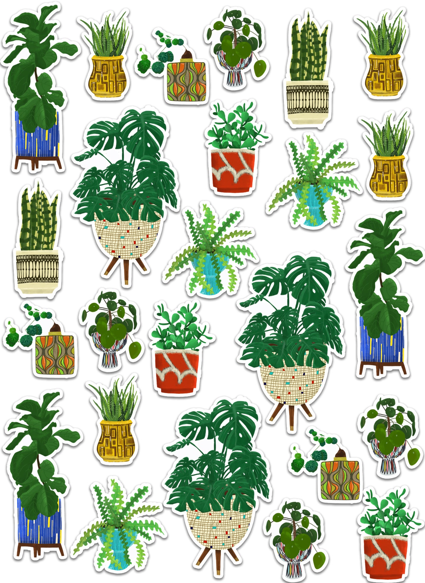 Mod Pottery and Plants Sticker Set