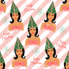 Load image into Gallery viewer, Mod Christmas Tree Hair Specialty Art Wrapping Paper One of a Kind
