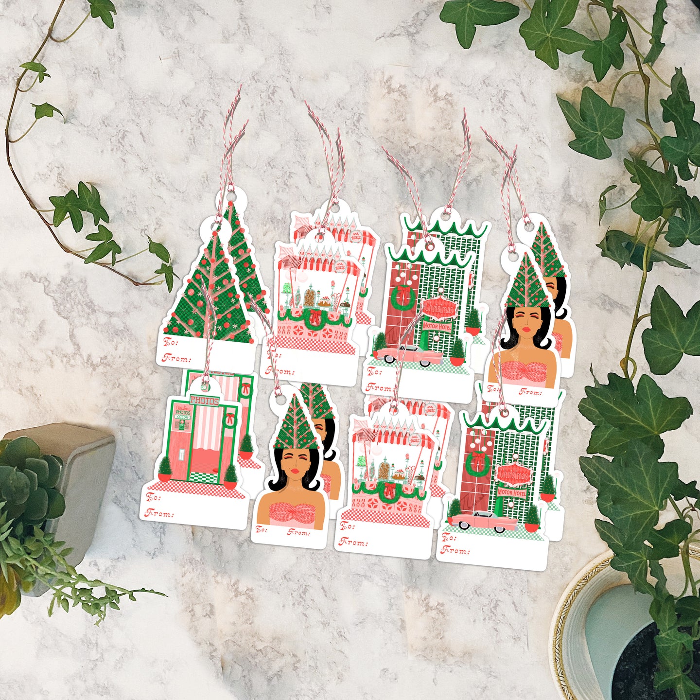 Fair Tags Mod Christmas Fair Gift Tag Set of 16 – Amaya Jade and Co