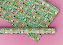 Load image into Gallery viewer, Palm Beach Green Specialty Art Wrapping Paper One of a Kind
