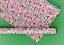 Load image into Gallery viewer, Palm Beach Pink Specialty Art Wrapping Paper One of a Kind

