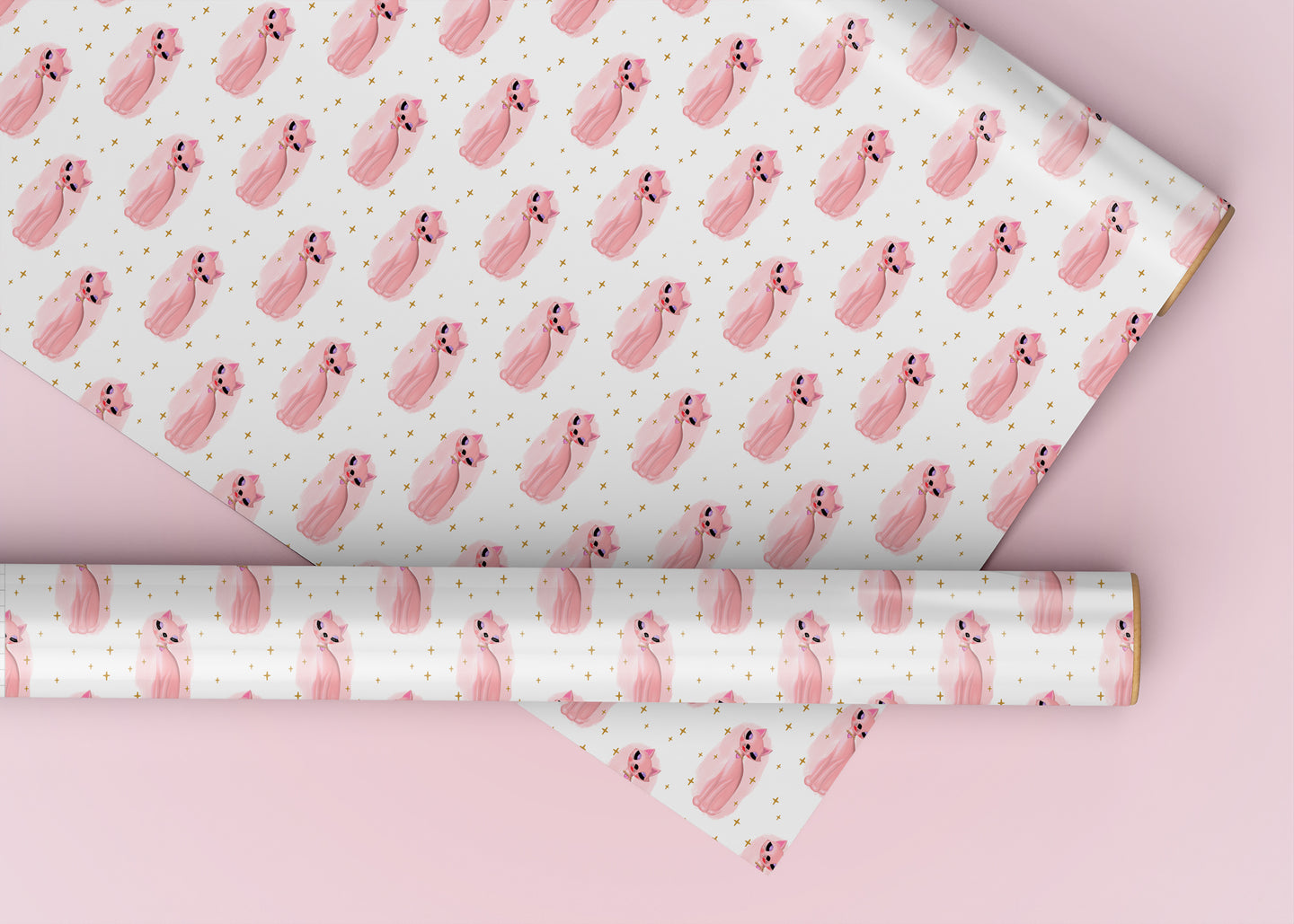 Pink Kitty Wrapping Paper