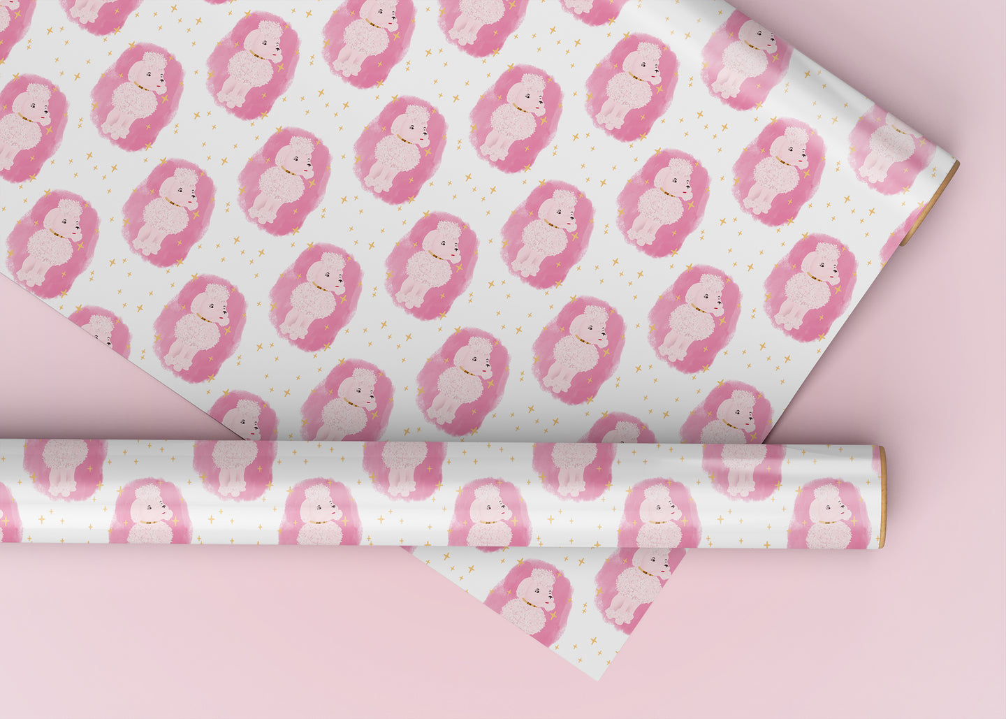 Pink Poodle Wrapping Paper