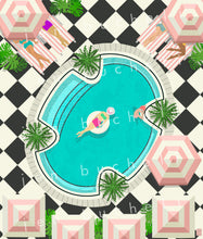 Load image into Gallery viewer, Pink and Black Pool Art Print
