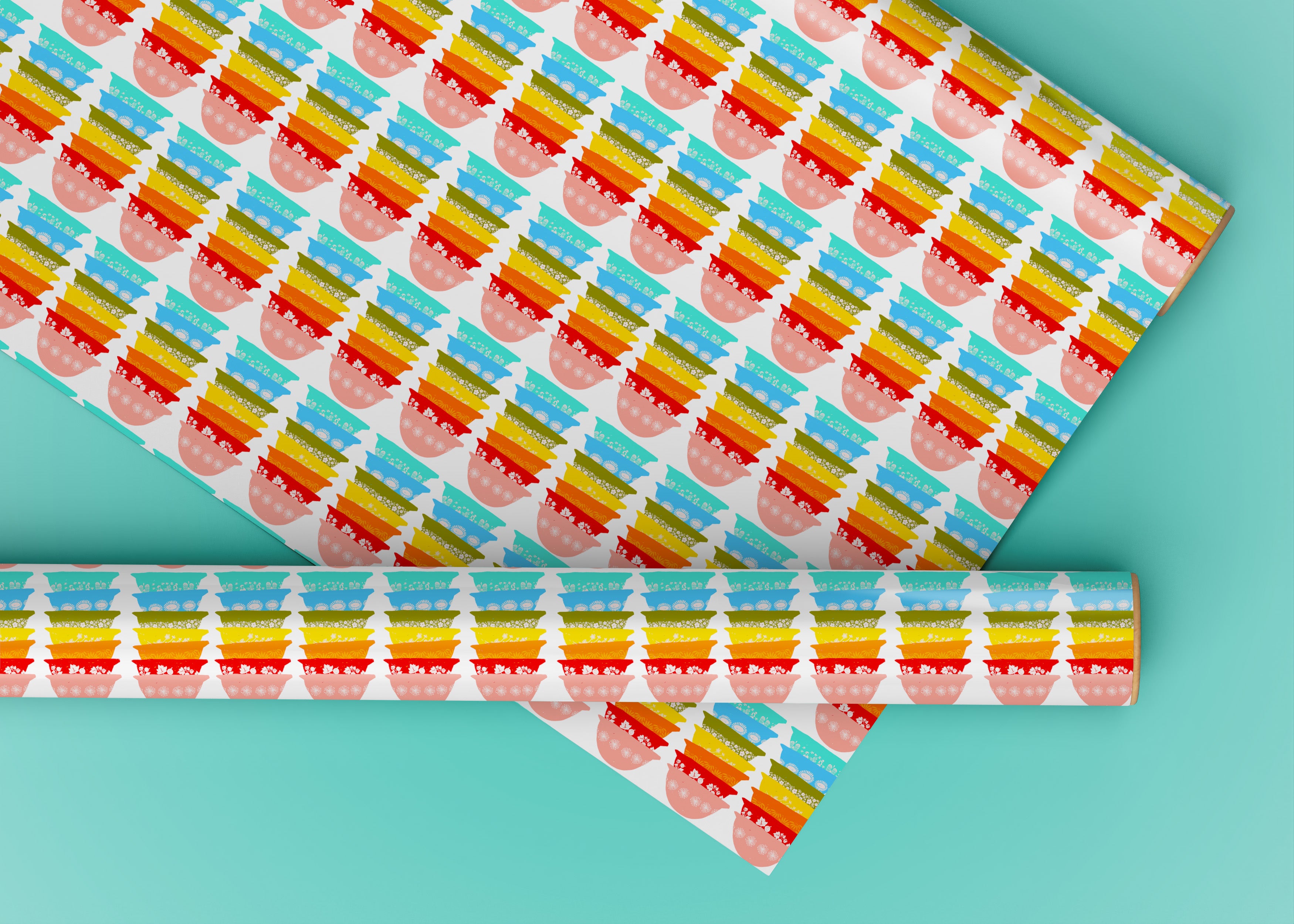 Rainbow Pyrex Specialty Art Wrapping Paper One of a Kind – Amaya Jade ...