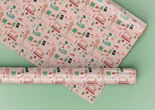 Load image into Gallery viewer, Sewing Tools and Notions Pink Specialty Art Wrapping Paper One of a Kind
