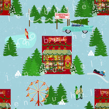 Load image into Gallery viewer, Christmas Toy Shop and Winter Scene Specialty Art Wrapping Paper One of a Kind

