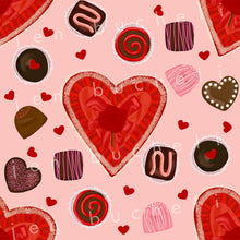 Load image into Gallery viewer, Valentine Heart Box and Chocolates Specialty Art Wrapping Paper One of a Kind

