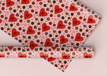 Load image into Gallery viewer, Valentine Heart Box and Chocolates Specialty Art Wrapping Paper One of a Kind
