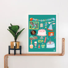 Load image into Gallery viewer, Vintage Birthday Party Art Print
