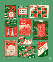 Load image into Gallery viewer, Vintage Christmas Decoration Packaging Art Print
