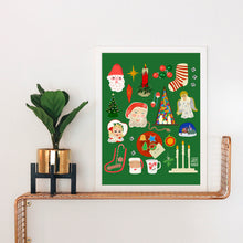Load image into Gallery viewer, Vintage Christmas Decorations Art Print
