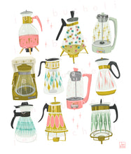 Load image into Gallery viewer, Vintage Coffee Pots Art Print
