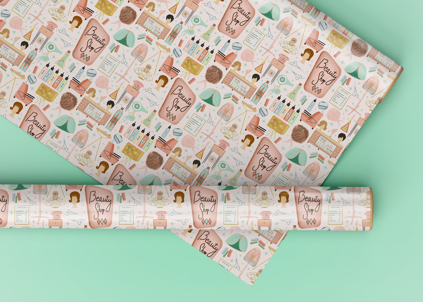 Vintage Salon Specialty Art Wrapping Paper One of a Kind