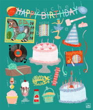 Load image into Gallery viewer, Vintage Birthday Party Art Print

