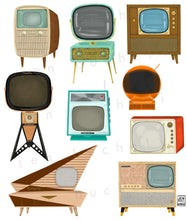Load image into Gallery viewer, Vintage Televisions Art Print
