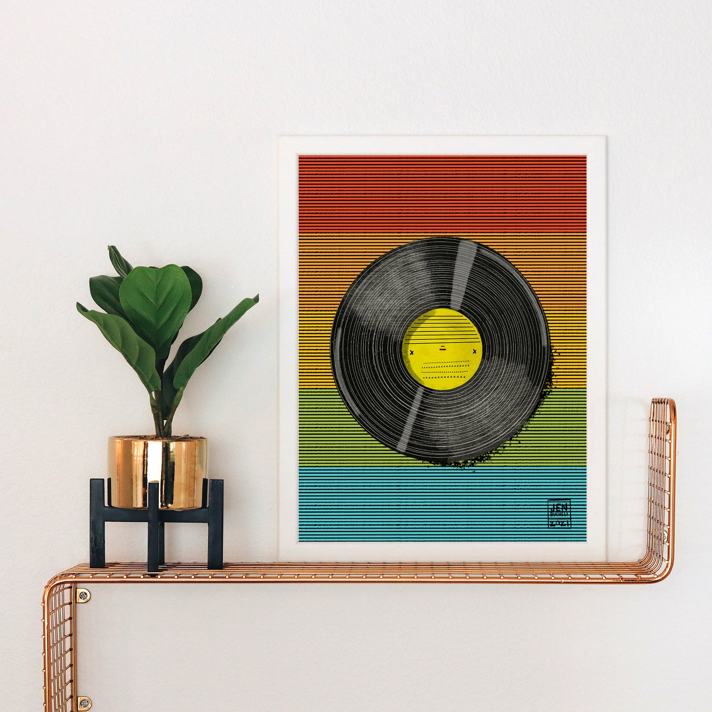 Vinyl Record Rainbow Art Print