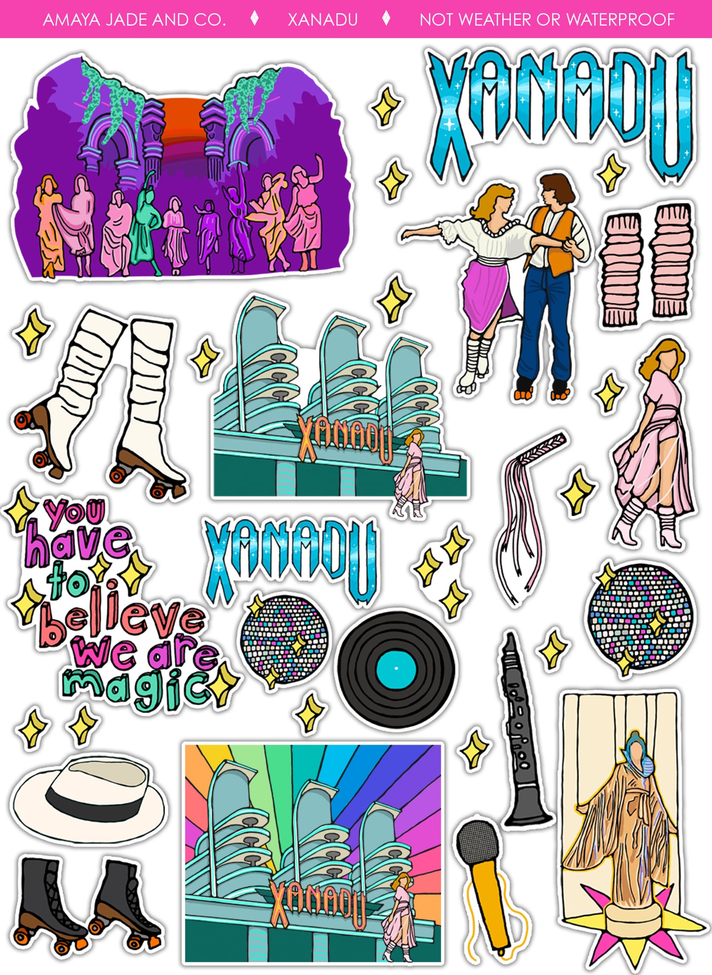 Xanadu Fan Art Sticker Set