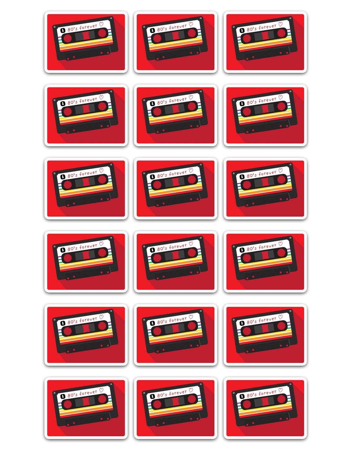 80's Forever Mix Tape Sticker Set