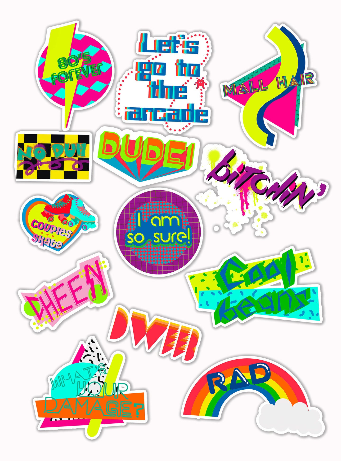 80's Love Sticker Set