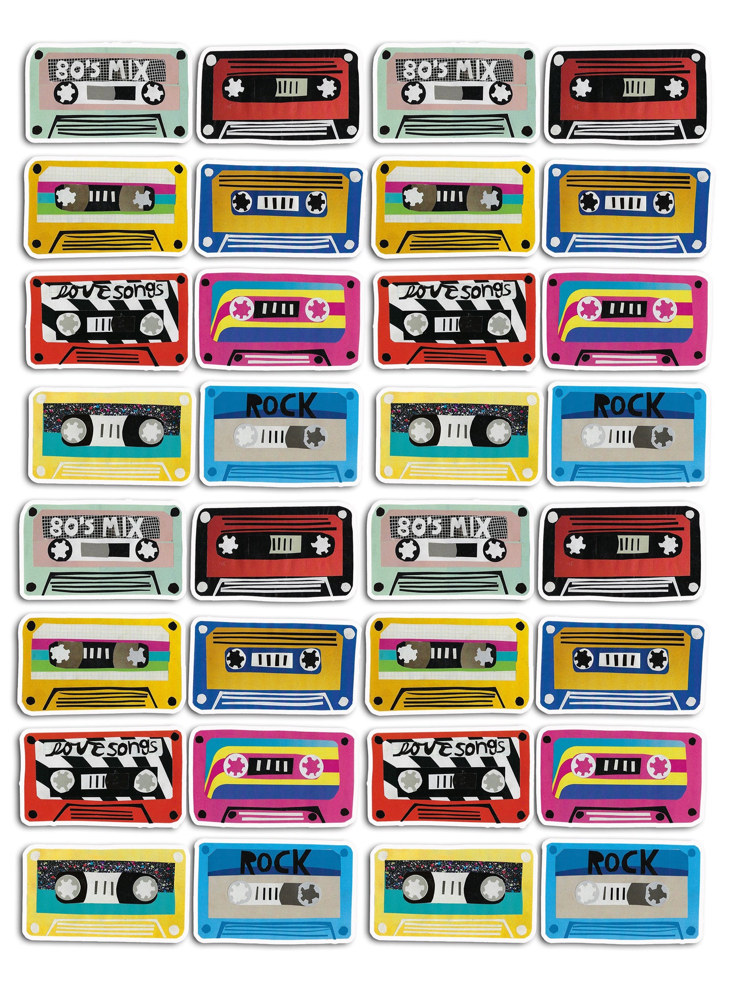 Mix Tape Collage Sticker Set