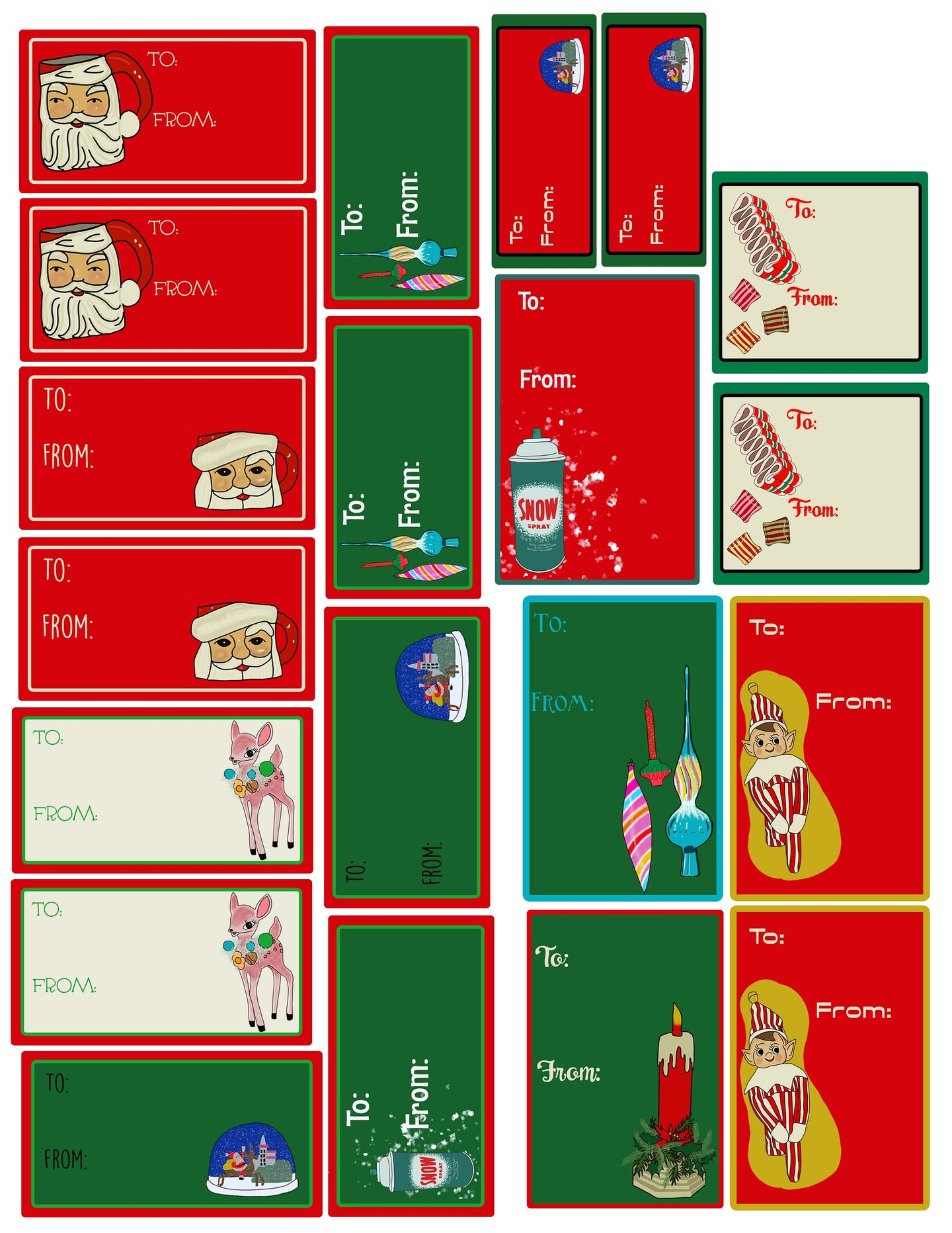 Christmas Nostalgia Package Labels Art Sticker Set