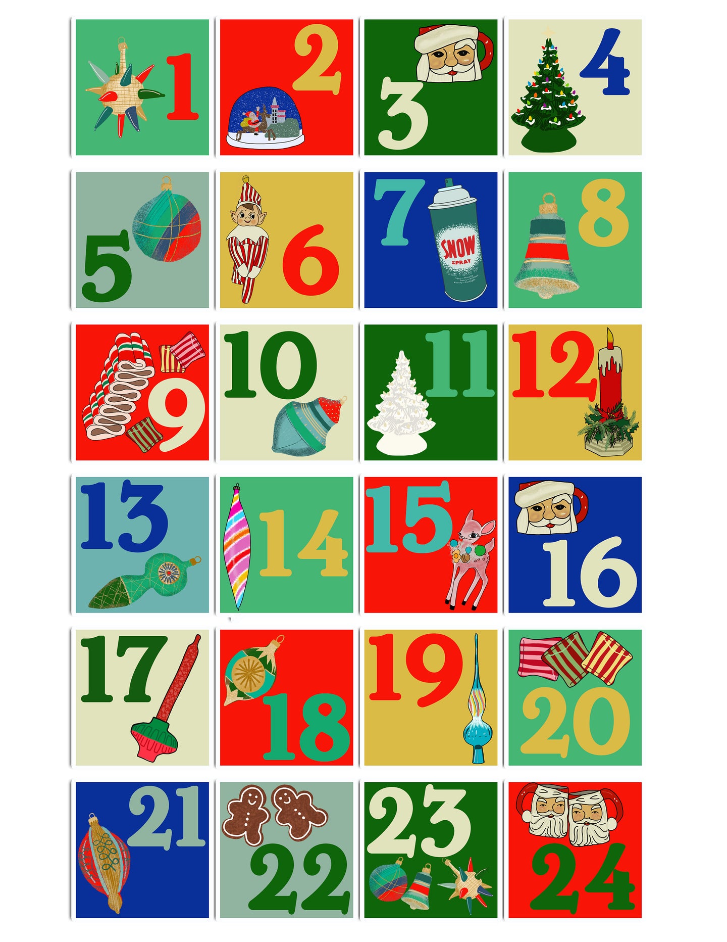 Christmas Advent Calendar Stickers