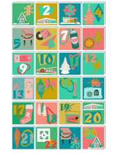 Load image into Gallery viewer, Mid Mod Christmas Advent Calendar Art Sticker Set
