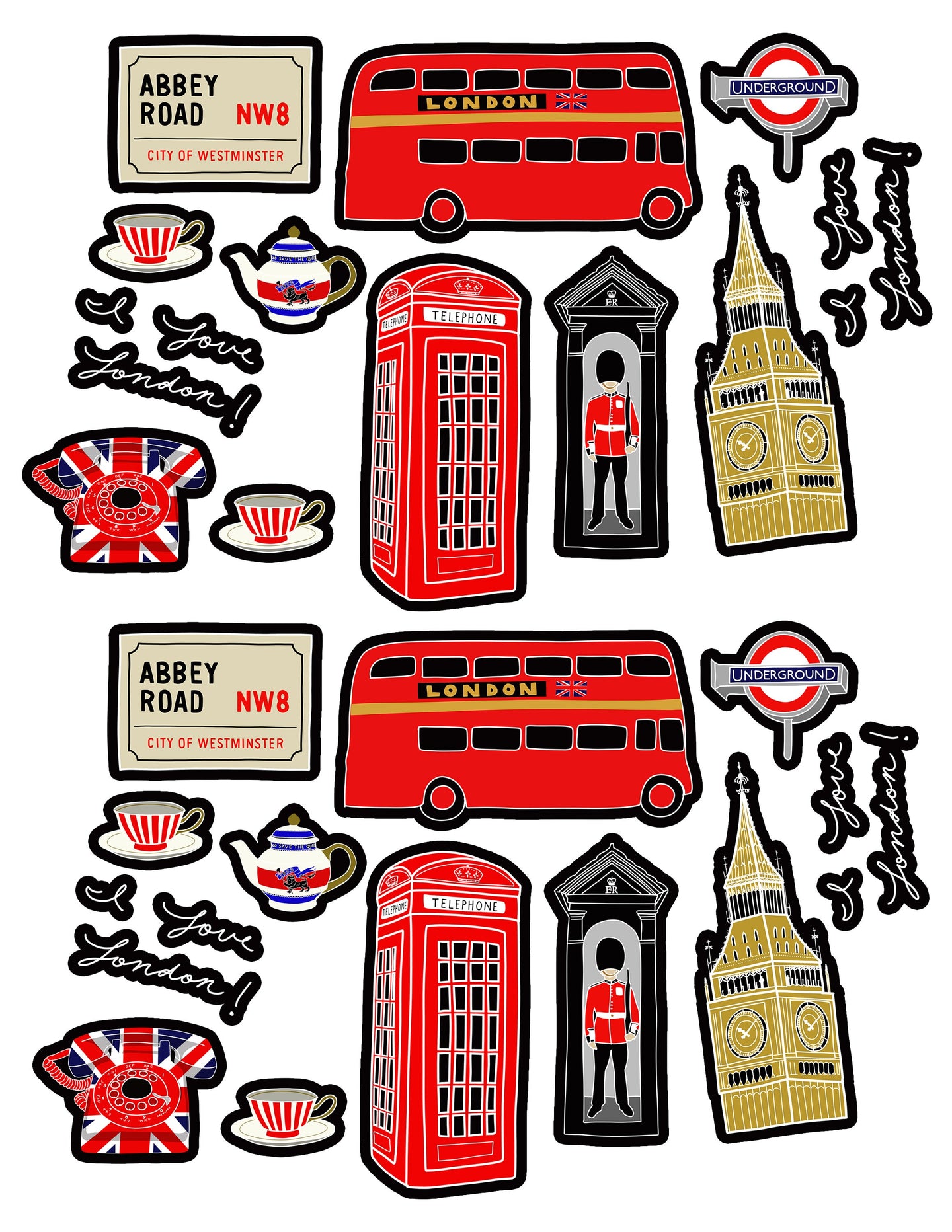London Art Sticker Set