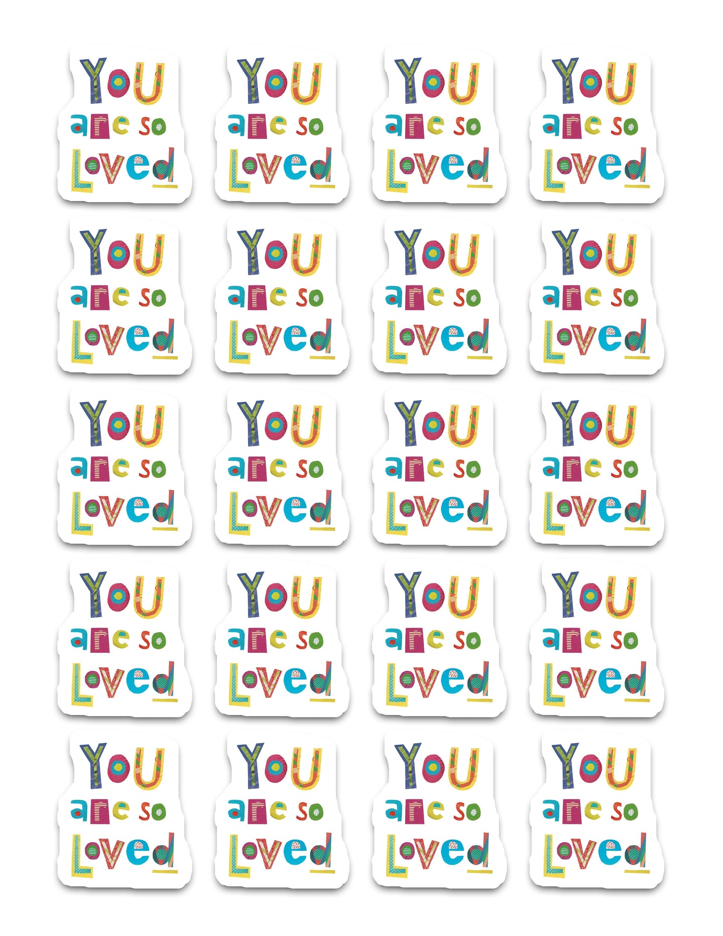 You are So Loved Collage Art Sticker Set