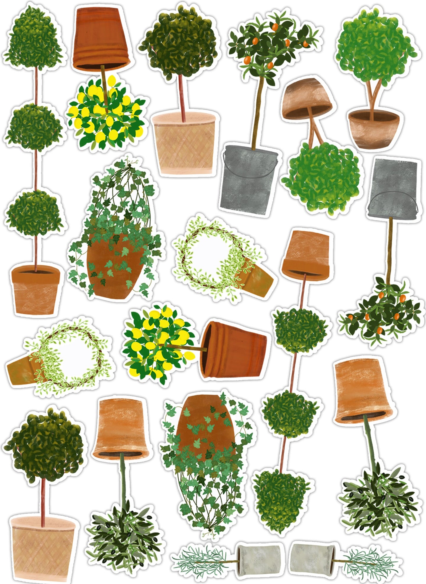 Topiary Trees Sticker Set